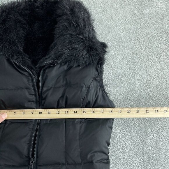 Moda international Puffer Vest Fax Fur Hood Reversible Womens Outerwear M C223 - Picture 6 of 8